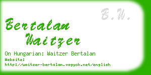 bertalan waitzer business card